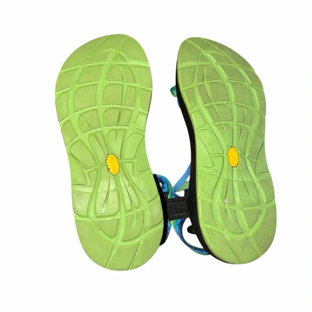Chaco ZX2 Classic Sandals Women’s 7 Blue Green Toe Loop Hiking Outdoor